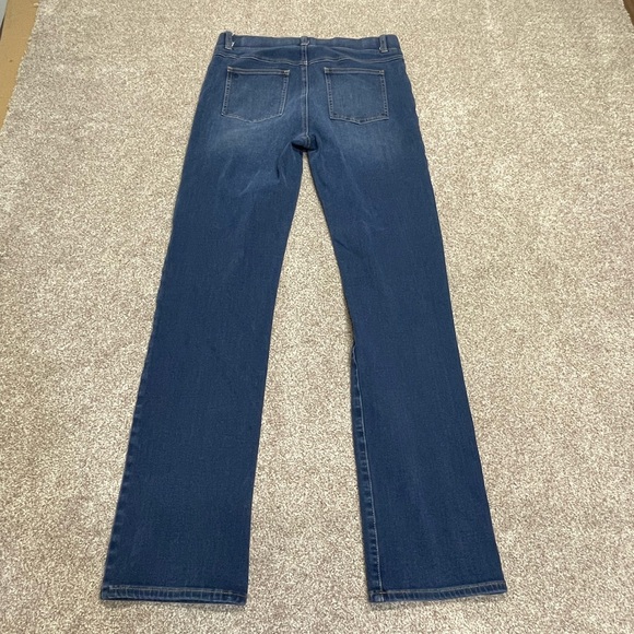 Betabrand womens pull on straight jeans size large high rise dark wash stretch - Picture 2 of 12